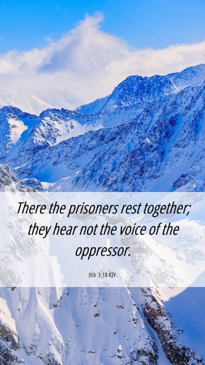 Picture 06 - Job 3:18 KJV Mobile Phone Wallpaper - There the prisoners rest together; they hear not - Mobile Bible Verse Wallpaper