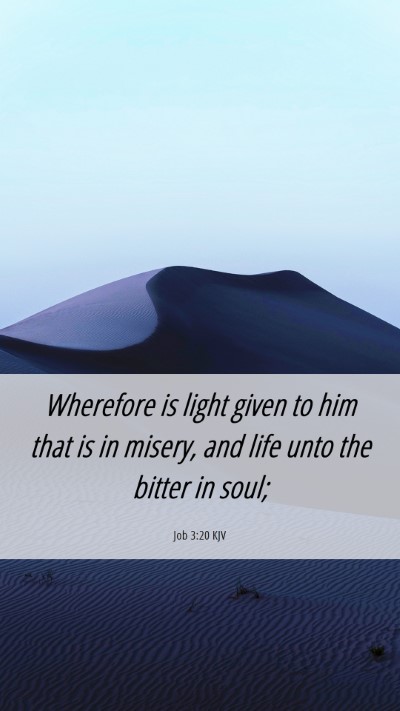 Picture 06 - Job 3:20 KJV Mobile Phone Wallpaper - Wherefore is light given to him that is in - Mobile Bible Verse Wallpaper