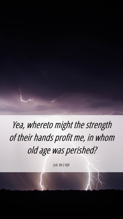 Picture 06 - Job 30:2 KJV Mobile Phone Wallpaper - Yea, whereto might the strength of their hands - Mobile Bible Verse Wallpaper
