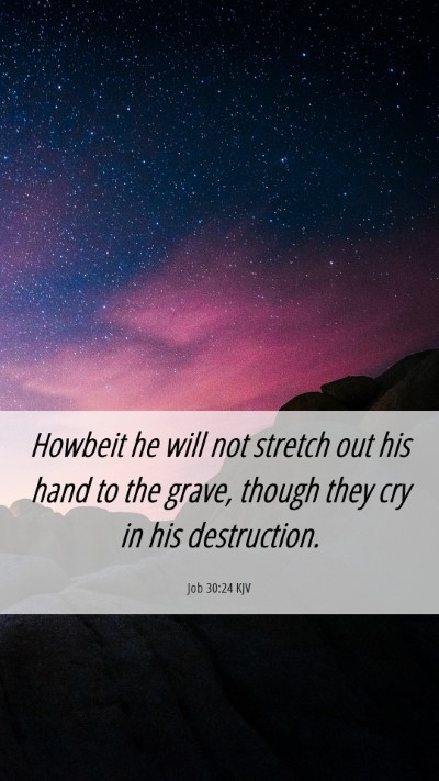 Picture 06 - Job 30:24 KJV Mobile Phone Wallpaper - Howbeit he will not stretch out his hand to the - Mobile Bible Verse Wallpaper