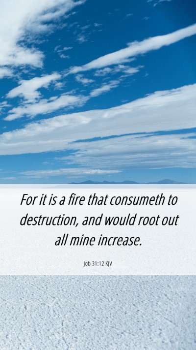 Picture 06 - Job 31:12 KJV Mobile Phone Wallpaper - For it is a fire that consumeth to destruction, - Mobile Bible Verse Wallpaper