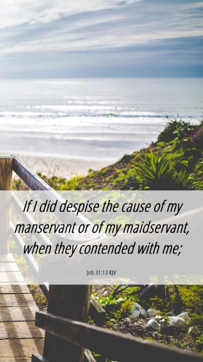 Picture 06 - Job 31:13 KJV Mobile Phone Wallpaper - If I did despise the cause of my manservant or of - Mobile Bible Verse Wallpaper