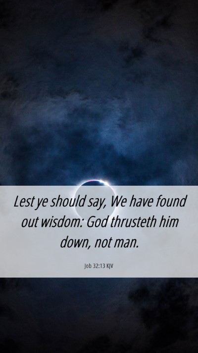 Picture 06 - Job 32:13 KJV Mobile Phone Wallpaper - Lest ye should say, We have found out wisdom: God - Mobile Bible Verse Wallpaper