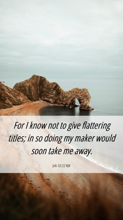 Picture 06 - Job 32:22 KJV Mobile Phone Wallpaper - For I know not to give flattering titles; in so - Mobile Bible Verse Wallpaper