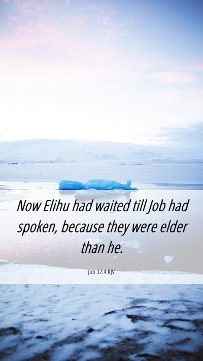 Picture 06 - Job 32:4 KJV Mobile Phone Wallpaper - Now Elihu had waited till Job had spoken, because - Mobile Bible Verse Wallpaper