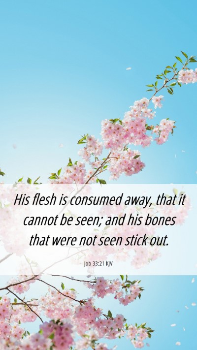 Picture 06 - Job 33:21 KJV Mobile Phone Wallpaper - His flesh is consumed away, that it cannot be - Mobile Bible Verse Wallpaper