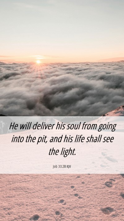Picture 06 - Job 33:28 KJV Mobile Phone Wallpaper - He will deliver his soul from going into the pit, - Mobile Bible Verse Wallpaper