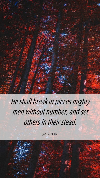 Picture 06 - Job 34:24 KJV Mobile Phone Wallpaper - He shall break in pieces mighty men without - Mobile Bible Verse Wallpaper