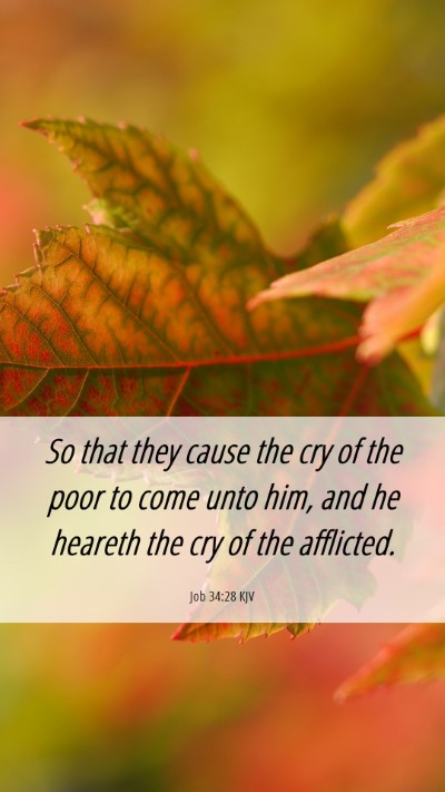 Picture 06 - Job 34:28 KJV Mobile Phone Wallpaper - So that they cause the cry of the poor to come - Mobile Bible Verse Wallpaper