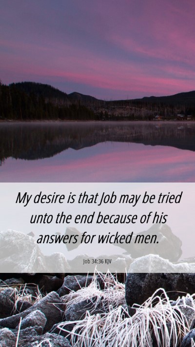Picture 06 - Job 34:36 KJV Mobile Phone Wallpaper - My desire is that Job may be tried unto the end - Mobile Bible Verse Wallpaper