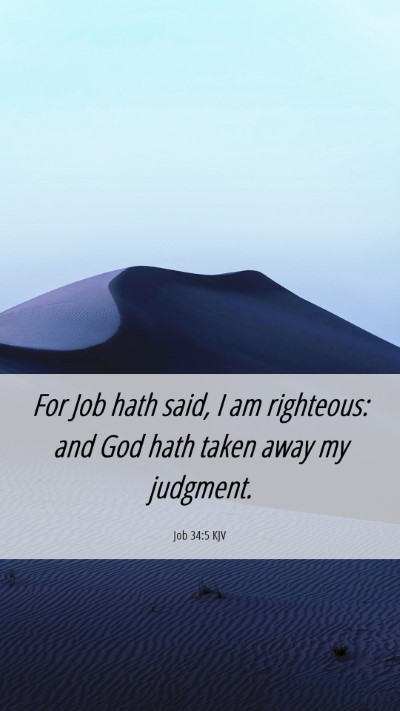Picture 06 - Job 34:5 KJV Mobile Phone Wallpaper - For Job hath said, I am righteous: and God hath - Mobile Bible Verse Wallpaper