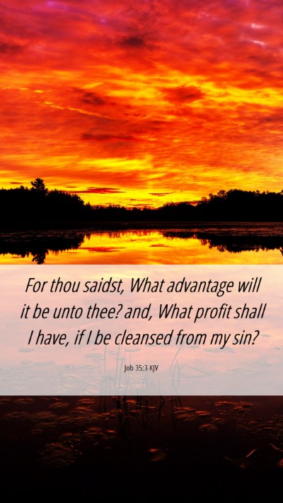 Picture 06 - Job 35:3 KJV Mobile Phone Wallpaper - For thou saidst, What advantage will it be unto - Mobile Bible Verse Wallpaper