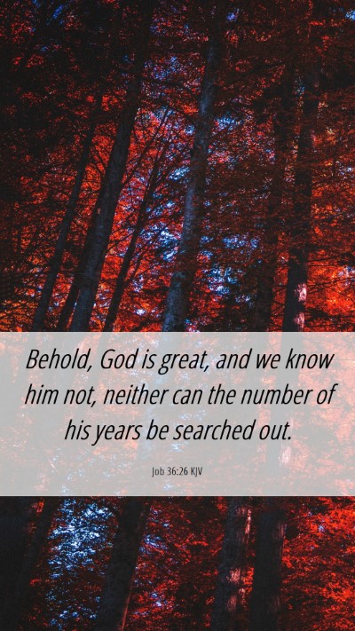 Picture 06 - Job 36:26 KJV Mobile Phone Wallpaper - Behold, God is great, and we know him not, - Mobile Bible Verse Wallpaper