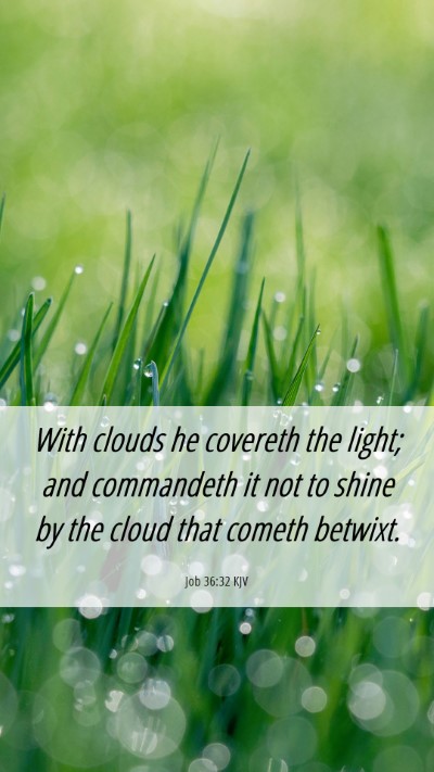 Picture 06 - Job 36:32 KJV Mobile Phone Wallpaper - With clouds he covereth the light; and commandeth - Mobile Bible Verse Wallpaper