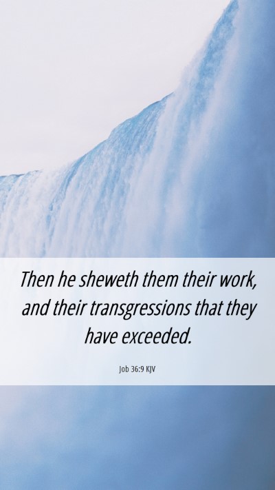 Picture 06 - Job 36:9 KJV Mobile Phone Wallpaper - Then he sheweth them their work, and their - Mobile Bible Verse Wallpaper