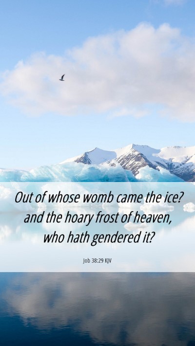 Picture 06 - Job 38:29 KJV Mobile Phone Wallpaper - Out of whose womb came the ice? and the hoary - Mobile Bible Verse Wallpaper