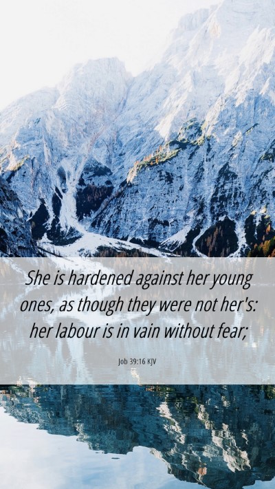 Picture 06 - Job 39:16 KJV Mobile Phone Wallpaper - She is hardened against her young ones, as though - Mobile Bible Verse Wallpaper