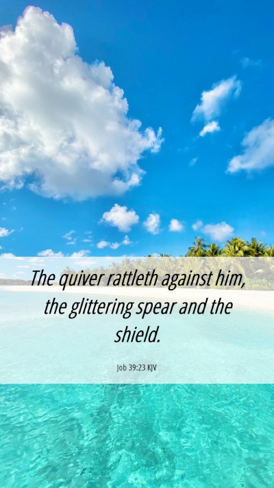 Picture 06 - Job 39:23 KJV Mobile Phone Wallpaper - The quiver rattleth against him, the glittering - Mobile Bible Verse Wallpaper