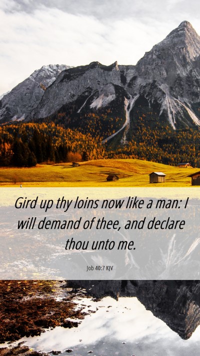 Picture 06 - Job 40:7 KJV Mobile Phone Wallpaper - Gird up thy loins now like a man: I will demand - Mobile Bible Verse Wallpaper