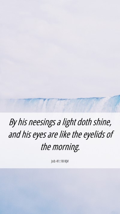 Picture 06 - Job 41:18 KJV Mobile Phone Wallpaper - By his neesings a light doth shine, and his eyes - Mobile Bible Verse Wallpaper