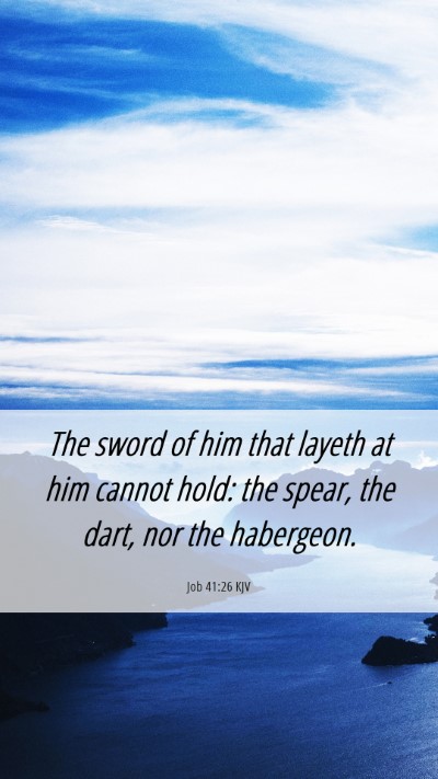 Picture 06 - Job 41:26 KJV Mobile Phone Wallpaper - The sword of him that layeth at him cannot hold: - Mobile Bible Verse Wallpaper