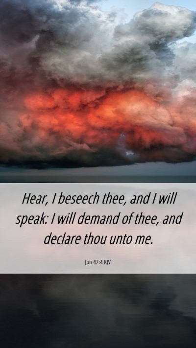 Picture 06 - Job 42:4 KJV Mobile Phone Wallpaper - Hear, I beseech thee, and I will speak: I will - Mobile Bible Verse Wallpaper