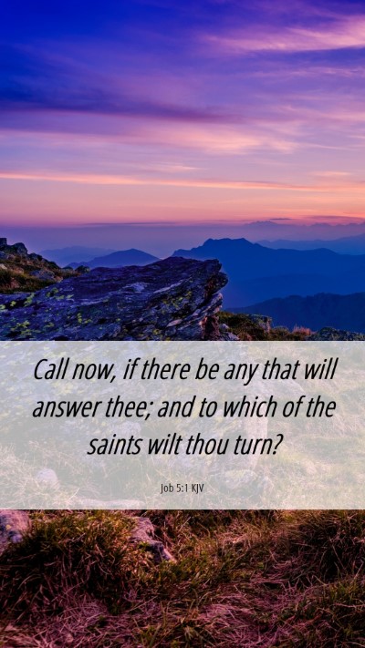 Picture 06 - Job 5:1 KJV Mobile Phone Wallpaper - Call now, if there be any that will answer thee; - Mobile Bible Verse Wallpaper