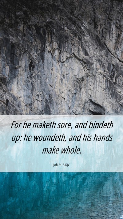 Picture 06 - Job 5:18 KJV Mobile Phone Wallpaper - For he maketh sore, and bindeth up: he woundeth, - Mobile Bible Verse Wallpaper