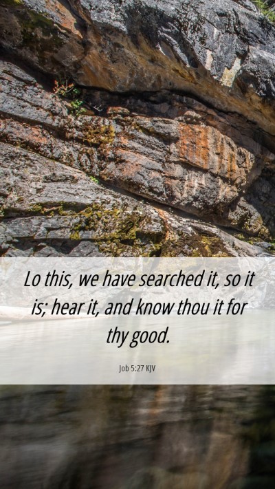 Picture 06 - Job 5:27 KJV Mobile Phone Wallpaper - Lo this, we have searched it, so it is; hear it, - Mobile Bible Verse Wallpaper
