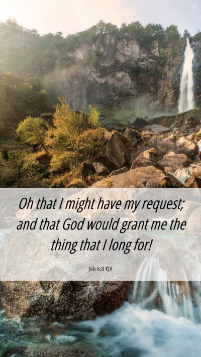 Picture 06 - Job 6:8 KJV Mobile Phone Wallpaper - Oh that I might have my request; and that God - Mobile Bible Verse Wallpaper