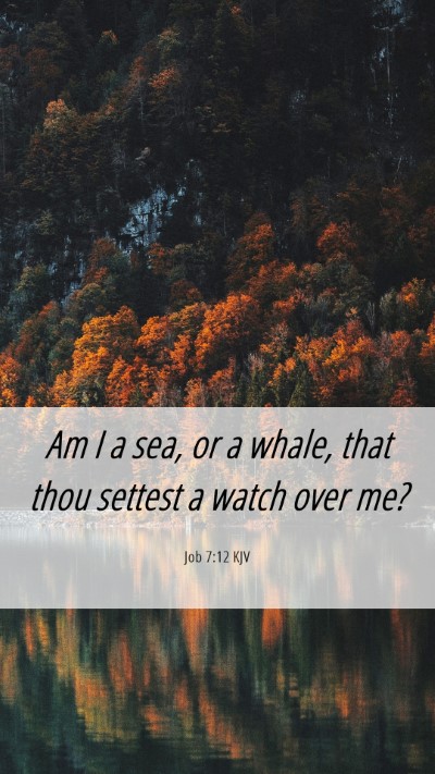 Picture 06 - Job 7:12 KJV Mobile Phone Wallpaper - Am I a sea, or a whale, that thou settest a watch - Mobile Bible Verse Wallpaper