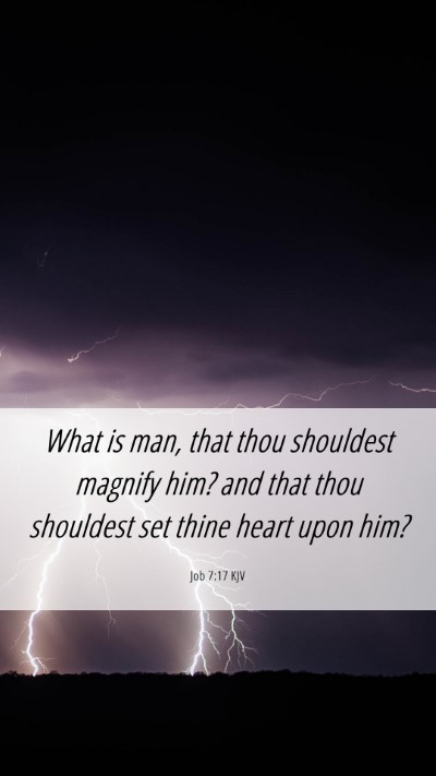 Picture 06 - Job 7:17 KJV Mobile Phone Wallpaper - What is man, that thou shouldest magnify him? and - Mobile Bible Verse Wallpaper
