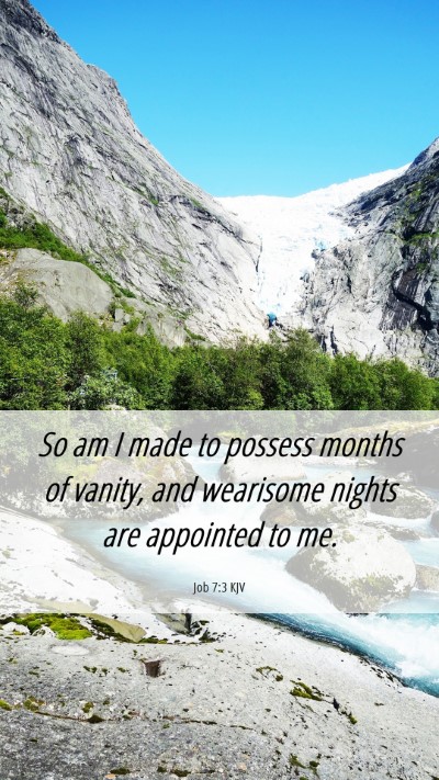 Picture 06 - Job 7:3 KJV Mobile Phone Wallpaper - So am I made to possess months of vanity, and - Mobile Bible Verse Wallpaper