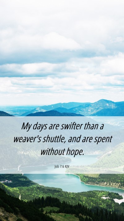 Picture 06 - Job 7:6 KJV Mobile Phone Wallpaper - My days are swifter than a weaver's shuttle, and - Mobile Bible Verse Wallpaper