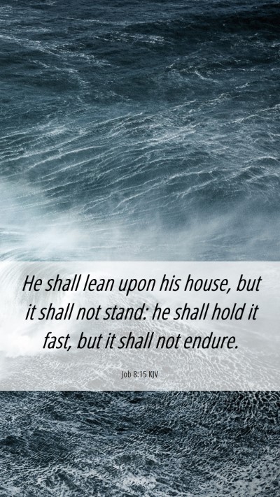 Picture 06 - Job 8:15 KJV Mobile Phone Wallpaper - He shall lean upon his house, but it shall not - Mobile Bible Verse Wallpaper