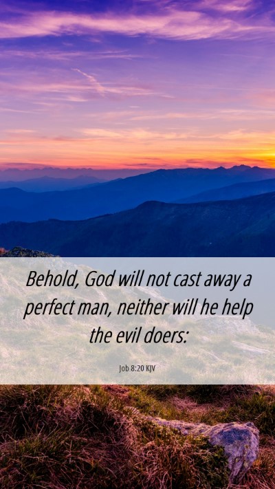 Picture 06 - Job 8:20 KJV Mobile Phone Wallpaper - Behold, God will not cast away a perfect man, - Mobile Bible Verse Wallpaper
