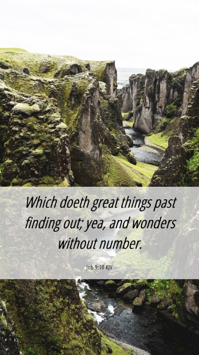 Picture 06 - Job 9:10 KJV Mobile Phone Wallpaper - Which doeth great things past finding out; yea, - Mobile Bible Verse Wallpaper