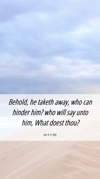 Picture 06 - Job 9:12 KJV Mobile Phone Wallpaper - Behold, he taketh away, who can hinder him? who - Mobile Bible Verse Wallpaper