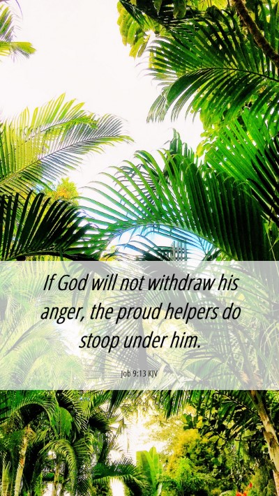 Picture 06 - Job 9:13 KJV Mobile Phone Wallpaper - If God will not withdraw his anger, the proud - Mobile Bible Verse Wallpaper