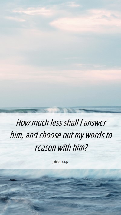 Picture 06 - Job 9:14 KJV Mobile Phone Wallpaper - How much less shall I answer him, and choose out - Mobile Bible Verse Wallpaper