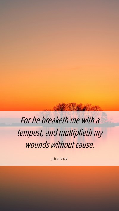 Picture 06 - Job 9:17 KJV Mobile Phone Wallpaper - For he breaketh me with a tempest, and - Mobile Bible Verse Wallpaper