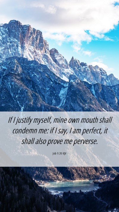 Picture 06 - Job 9:20 KJV Mobile Phone Wallpaper - If I justify myself, mine own mouth shall condemn - Mobile Bible Verse Wallpaper