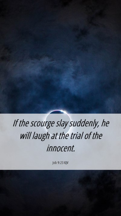 Picture 06 - Job 9:23 KJV Mobile Phone Wallpaper - If the scourge slay suddenly, he will laugh at - Mobile Bible Verse Wallpaper