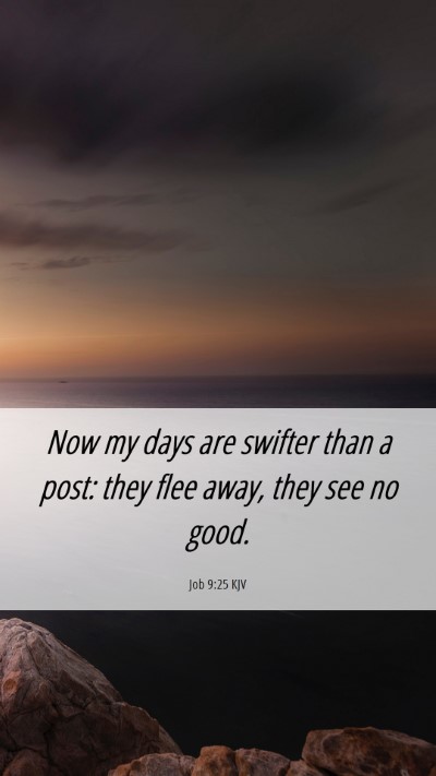 Picture 06 - Job 9:25 KJV Mobile Phone Wallpaper - Now my days are swifter than a post: they flee - Mobile Bible Verse Wallpaper