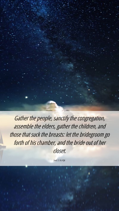 Picture 06 - Joel 2:16 KJV Mobile Phone Wallpaper - Gather the people, sanctify the congregation, - Mobile Bible Verse Wallpaper