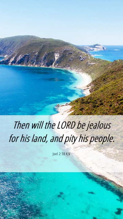 Picture 06 - Joel 2:18 KJV Mobile Phone Wallpaper - Then will the LORD be jealous for his land, and - Mobile Bible Verse Wallpaper