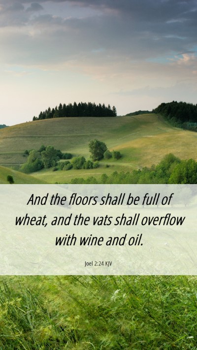Picture 06 - Joel 2:24 KJV Mobile Phone Wallpaper - And the floors shall be full of wheat, and the - Mobile Bible Verse Wallpaper