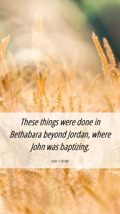Picture 06 - John 1:28 KJV Mobile Phone Wallpaper - These things were done in Bethabara beyond - Mobile Bible Verse Wallpaper