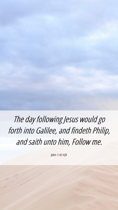 Picture 06 - John 1:43 KJV Mobile Phone Wallpaper - The day following Jesus would go forth into - Mobile Bible Verse Wallpaper