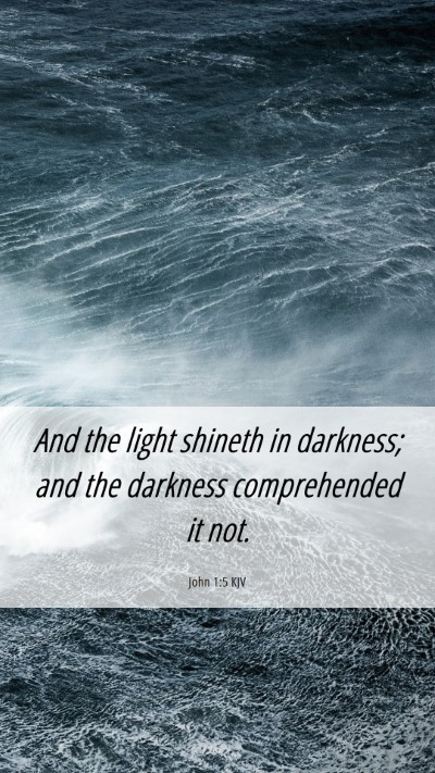 Picture 06 - John 1:5 KJV Mobile Phone Wallpaper - And the light shineth in darkness; and the - Mobile Bible Verse Wallpaper